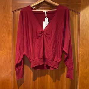 🤩NWT - Joie - Burgundy cotton & cashmere light sweater - GORGEOUS